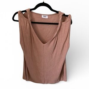 LNA Women's Beige Twist Strap Tank Top